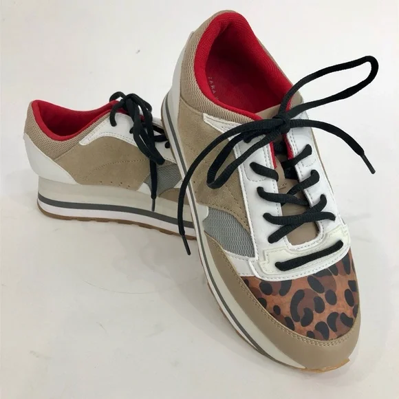 Stylish Women's black + tan Sneakers from Paris— the City of Lights! - Picture 1 of 2